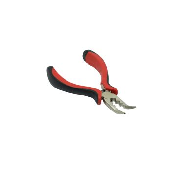 Curved Hair Extension Pliers - Red - For Application and REMOVAL Of Micro Rings